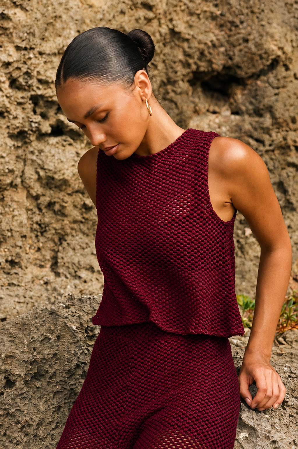 Top Smanicato Crochet