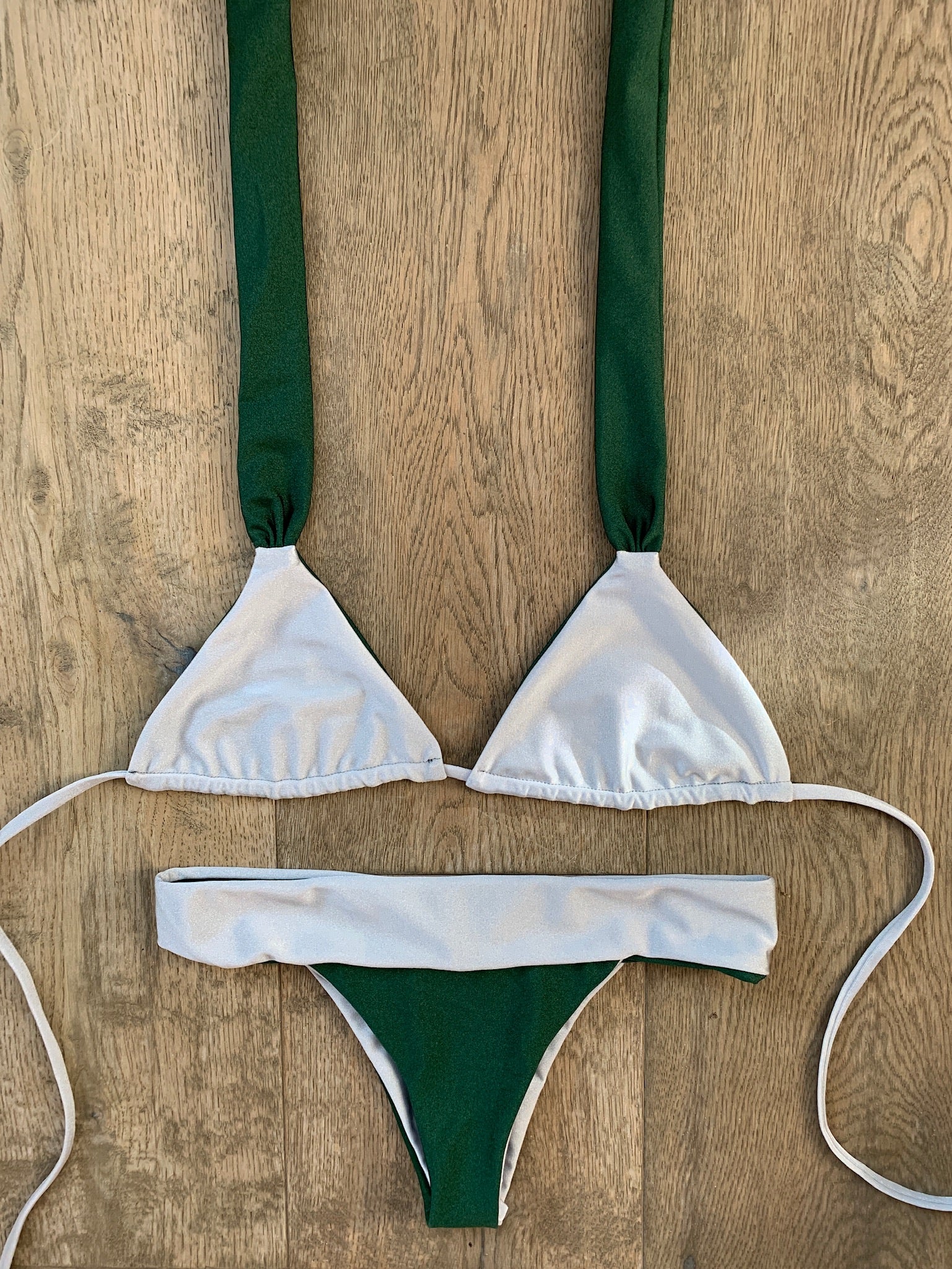Reversible Bikini - Silver / Forest