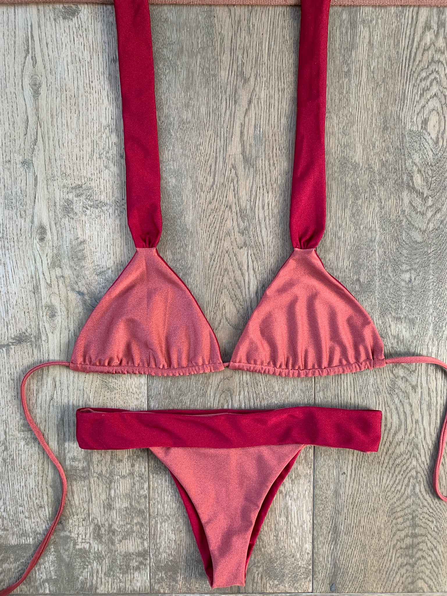 Reversible Bikini - Antique Pink / Red Passion