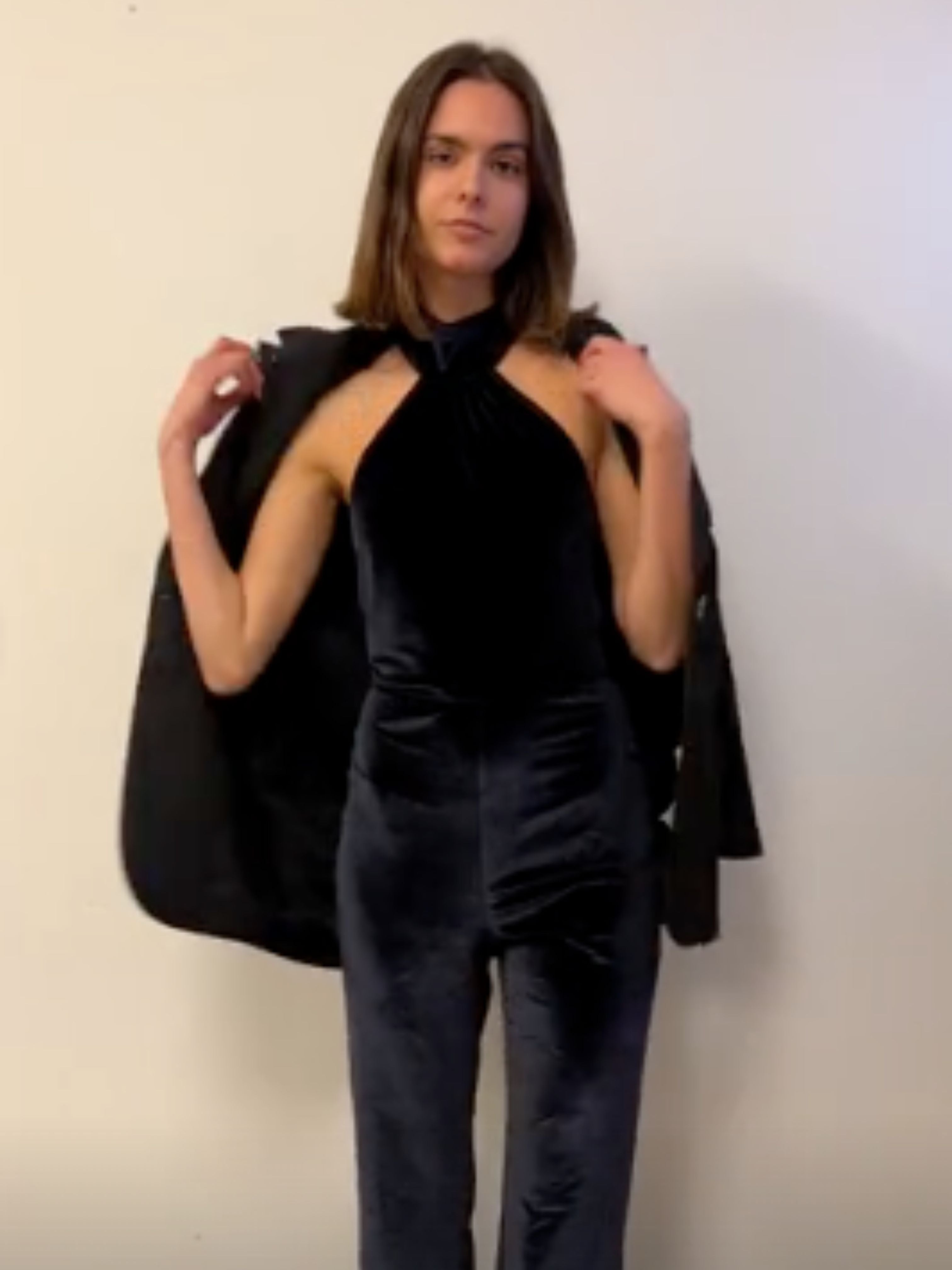 Velvet Jumpsuit - High Neck