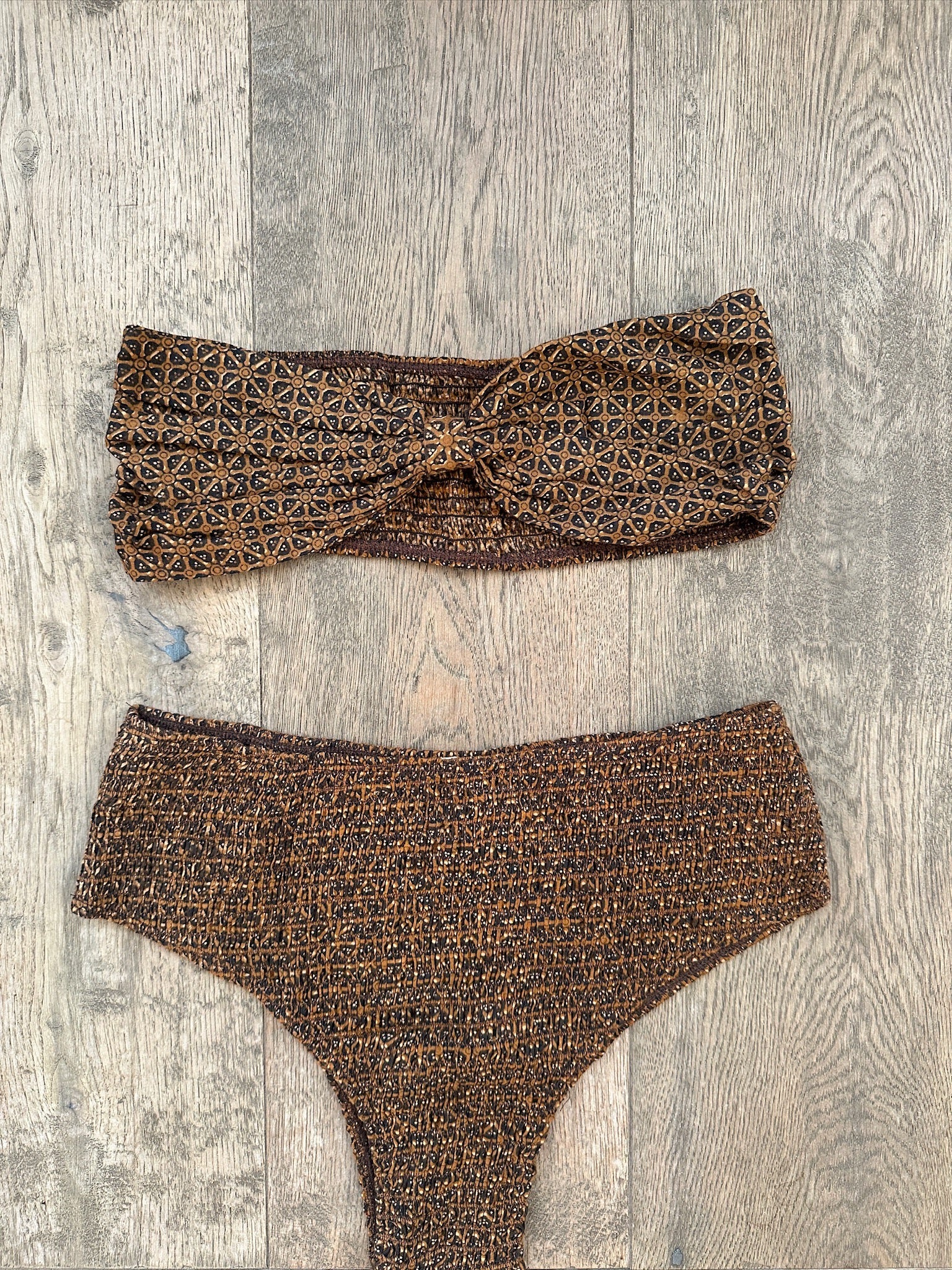Batik Cotton Bikini - Brown